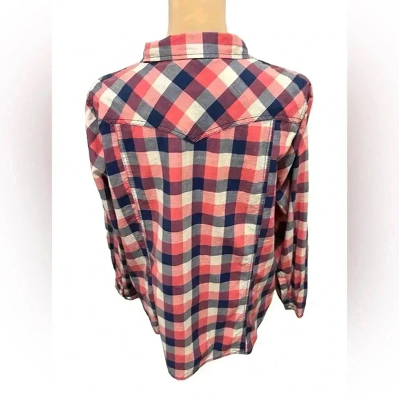 Bit & Bridle Pink, Blue & White Check, Long Sleeve, Button Down Western Shirt - Picture 5 of 10